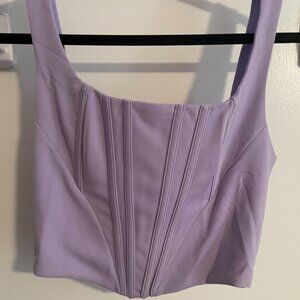 Purple Zip-up Corset top with bonning